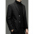 豪宾莱轻奢男士羽绒西装冬季新款中老商务休闲纯色加厚保暖高端外套上衣 黑色 175/88A