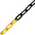罗德力 6mm塑料警示链条 路锥警戒链防护链安全链 长25米/包 黄黑色