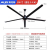 工业吊扇大风力80寸超大型电风扇遥控车间2米大功率电风扇 100寸黑色电机壁控铝合金端壳