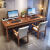 已末空间新中式实木双人电脑桌简约现代并排家用台式学习写字长条桌 新中式原木色 1.6米单书桌双抽屉