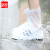者也（ZYE）雨靴雨鞋套男女通用防水防滑雨靴套加厚底pvc透明雨鞋 透明磨砂 39码 