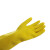 金诗洛 KSL058 橡胶手套 加厚耐磨耐用清洁擦车劳保手套 黄色5副M