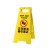 LZJVA字牌折叠塑料加厚人字牌告示牌警示牌黄色禁止停车泊车小心地滑 正在施工