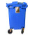简厚 大号环卫垃圾桶垃圾车带盖挂车小区医疗市政垃圾分类大垃圾桶 蓝色金属柄660L
