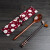 日式布袋筷子便携筷勺套装创意礼品情侣户外尖头木筷和风餐具 直筒袋（蓝）+花三环2双