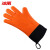 冰禹 BYlj-97 加厚防滑加厚硅胶手套 防护隔热五指手套 防滑耐磨劳保手套工作手套一双 橙色