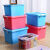 加厚收纳箱塑料特大号小号储物箱衣服玩具整理箱子收纳盒车载 红玫色 加大：长41.5宽29高22厘米