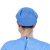 致尔康一次性平顶帽无纺布加厚透气隔离厨房蓝色 头套圆帽防尘工作帽 PP蓝色28g/100只