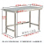 不锈钢工作台单层商用厨房桌子台架多功能案台切菜桌打包台面 加厚长100宽80高80单层