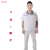 中国中车短袖工作服夏季薄款车间套装米白色 米白色短袖单上衣 后背带标 165/80A M