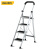得力 可折叠梯子工程梯子双层钢管多功能人字梯 四步梯应急常备 DL509004