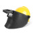 约巢高空作业面罩配安全帽式具焊工帽屏防烤脸部轻便头戴面罩电焊防护 黄安全帽+变光插槽式