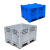 奥特威尔1210塑料卡板箱加厚大型周转箱可移动水箱可配盖子配轮子 网格式蓝色