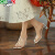 卡帝乐鳄鱼（CARTELO）品牌2024网红透明高跟鞋女凉拖鞋夏外出百搭仙女水晶跟粗跟低跟鞋 裸色7厘米升级版 34