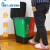 双桶垃圾分类垃圾桶带盖脚踏可回收厨房干湿分离大号公共场合 20L双桶加厚黑 干+棕湿垃圾