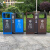 Supercloud 户外分类垃圾桶 不锈钢垃圾桶干湿分类垃圾箱公园公共果皮箱灭烟桶 咖啡色不锈钢（带烟灰缸）