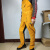 英格杰家 牛皮电焊工作服防磨耐烫防火线焊工烧焊围裙隔热反穿衣劳保服 黄色 160--170cm 