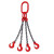 万尊 链条索具3吨1.5米4腿羊角钩锰钢链条吊钩吊具