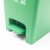 海斯迪克 HKW-190 塑料垃圾桶 分类连体脚踏垃圾桶 绿色30L厨余垃圾