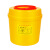 舒蔻(Supercloud) 圆形利器盒卫生所实验室医疗用锐器盒黄色废物垃圾桶 6.5L