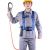 户外高空作业保险半身安全绳套装施工绳带耐磨腰带安全带带 安全带1.8米单大钩+缓冲包