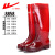 工作鞋雨鞋男士水鞋雨靴高筒中筒低筒耐磨厚实防滑胶鞋单款 8858加厚款高筒红色 39