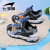 七波辉（7-PE）儿童凉鞋男童鞋子2024夏季新款防撞包头网面运动中大童男孩沙滩鞋 黑/蓝 33码