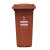 捷诺立（JNL）22386 加厚户外垃圾桶 小区物业垃圾桶 分类垃圾桶 无轮有盖棕色湿垃圾50L