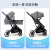 gokke 德国双向婴儿推车可坐可躺 新生儿睡篮式高景观折叠手推车 儿童宝宝轻便遛娃伞车 藏蓝色（新生儿移动大床）