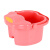 儿童泡脚桶塑料加厚宝宝洗脚桶小号按摩足浴盆带盖保温洗脚盆家用 粉橘色