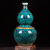 罗诗玛诺 景德镇陶瓷摆件福寿图葫芦落地大花瓶插花花器现代家居装饰品 绿色珐琅彩葫芦