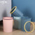 中环力安 压圈垃圾桶创意卫生间厨房客厅无盖垃圾篓  A 深蓝 小号