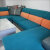Evich欧式沙发套全包罩U型贵妃组合笠4米通用组客厅通用 静若-玉米粒西湖蓝 4个靠背M 高45-70长70-90