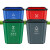 益美得 FH1247 分类垃圾桶带提手压圈小号办公室酒店客房桶 15L绿色(厨余垃圾)