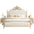 慕飞（MUFEI）法式现代实木床现代真皮床2米主卧储物大双人床欧式美式公主婚床 床+2柜+护脊弹簧床垫[偏硬]  1.8x2M框架