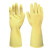 阿力牛 AST-007 工业乳胶手套耐酸碱 纯天然乳胶手套加厚耐磨工业劳保手套 黄色乳胶手套 中号