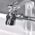 御良材 厨房家用一分二双出防溅水龙头(不锈钢软管) 洗手池花洒 可调出水起泡器内置过滤网 YT-SLT-B2CB