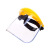 PVC黄顶铝包边安全帽支架防护面罩切割打磨园林防护面屏 铝支架+1.0mm铝包边黑色面罩+安全帽