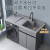 歌迪瓦（GEDIWA）阳台洗衣机柜伴侣组合岩板带搓板一体洗衣槽池台定制洗衣柜台面 0.95米搓衣板+换白岩盆+四款龙头