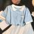 巴拉博士童女童套装夏季新款洋气时髦童装大童儿童学院风短袖裙子两件套 蓝色POLO衫 110
