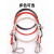 304不锈钢包塑钢丝绳可调节长度防坠落安全绳舞台灯音响保险绳子 红色包塑4mm*0.5米可调节