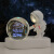 创意宇航员星空漫步小夜灯内雕水晶球发光底座摆件节日纪念礼物 挚爱宇航员小王子玫瑰（自然光） 6cm圆球