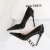 VJMJ柳丁高跟鞋法式时尚新款白色石头纹女黑色细跟铆钉单鞋大码41-43 白色 10.5cm 34