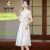 啄木鸟（TUCANO）新中式连衣裙女2024夏季新款复古国风日常设计感小众仙女裙子 米白色 L