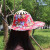 山头林村适用于夏季帽子太阳帽可折叠扇子帽竹帽遮阳大沿碎花沙滩出游防晒 深兰色大花 可调节
