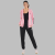 阿迪达斯（Adidas）女装运动套装连帽拉链长袖上衣外套跑步束口长裤子训练服粉色黑色春秋2022新款 粉色/黑色 S