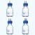 实验室补料瓶 发酵罐1/2/3/4通孔试剂加料瓶 小号中号大号 不锈钢瓶盖补液瓶 蓝盖玻璃瓶单通双通 小号500ml四通