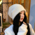 BANDICOOT新款韩版毛绒帽女士户外保暖套头帽秋冬季加绒超柔软堆堆帽子 黑色 均码