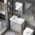 毕欧雅小户型落地式太空铝浴室柜组合卫生间陶瓷一体洗手池洗脸盆柜套装 48*37cm落地柜