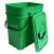 简厚 分类垃圾桶小号带盖带提手客厅厨房卫生间厕所商用方形垃圾桶 绿色20L